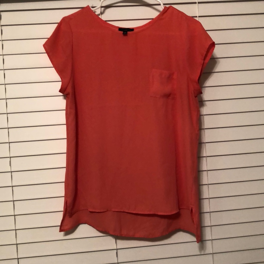 Coral Pocket Blouse